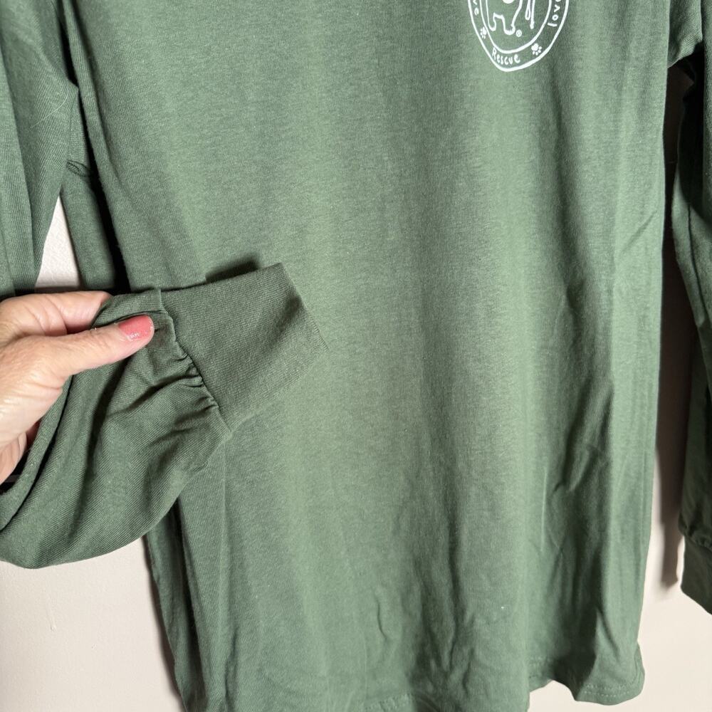 Puppie Love NEW w/Tag Hiking Pup Long Sleeve, Green, 100% Cotton Tee Shirt Small - Picture 5 of 9